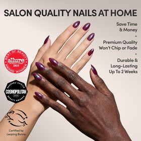 Glamnetic Faux Ongles Press-On Courte Amande kit complet avec accessoires