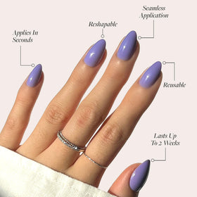 Glamnetic Faux Ongles Press-On Courts en amande violette