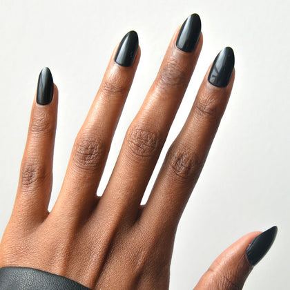 Glamnetic Faux Ongles Press-On Courts Noirs Amande 24 pièces vue de face