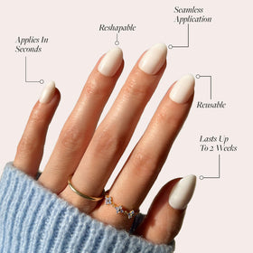 Glamnetic Faux Ongles Press-On Courts Oval Glossy détails des ongles