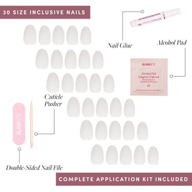 Glamnetic Faux Ongles Press-On Courts Oval Glossy finition brillante