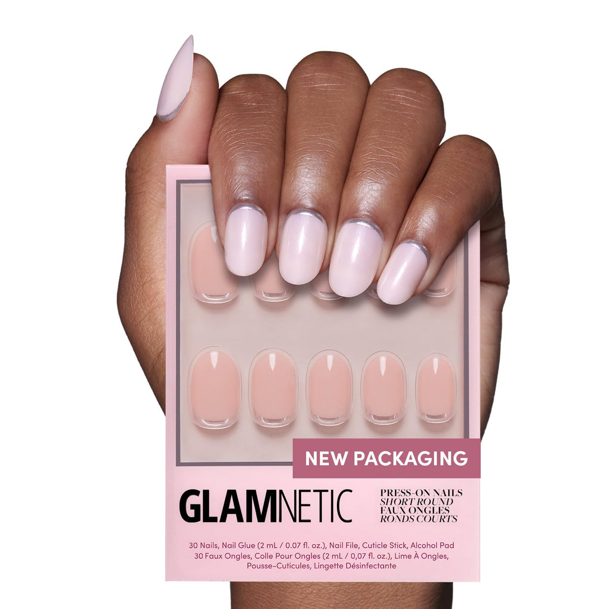 Glamnetic Faux Ongles Press On Courts Ronds 30 Pièces vue de face