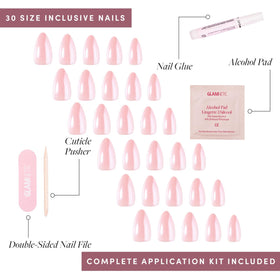 Glamnetic faux ongles press-on disposés pour une manucure élégante