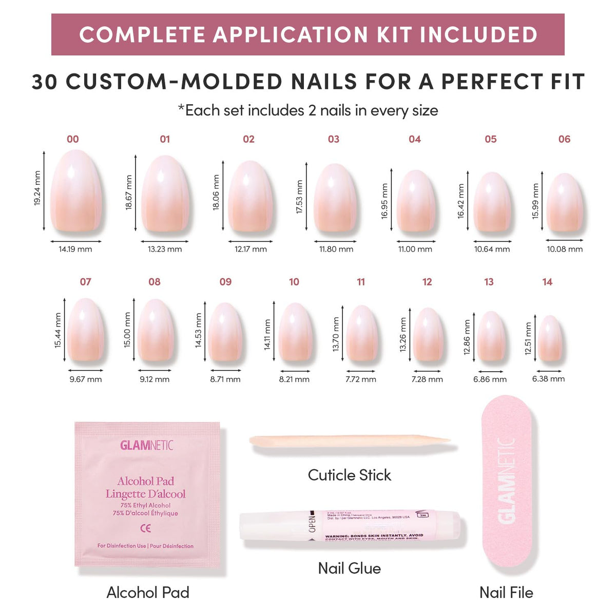 Glamnetic Faux Ongles Press-On Oval Courts dans un cadre de beauté