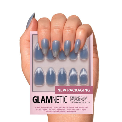 Glamnetic Faux Ongles Press-On Short Almond kit complet avec 30 pièces