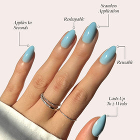 Glamnetic faux ongles pressés en forme d'amande, vue latérale