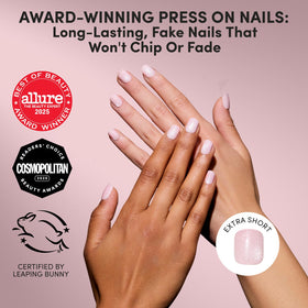 Glamnetic Faux Ongles Pressés - Kit Complet de 30 Ongles Courts en Velours