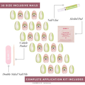 Glamnetic Keroppi Press-On Nails avec ongles de différentes tailles