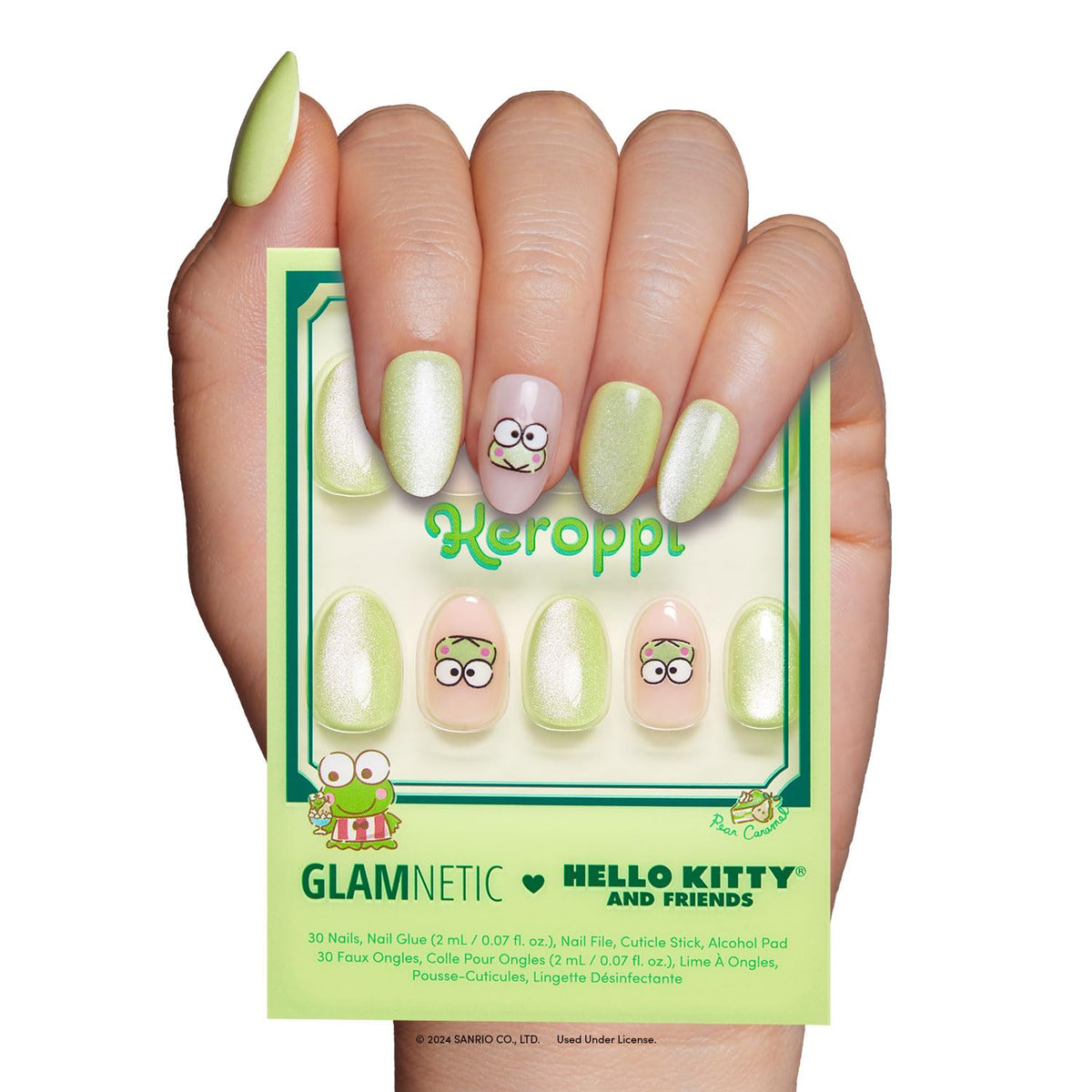 Glamnetic Keroppi Press-On Nails ensemble de 30 pièces avec boîte de rangement