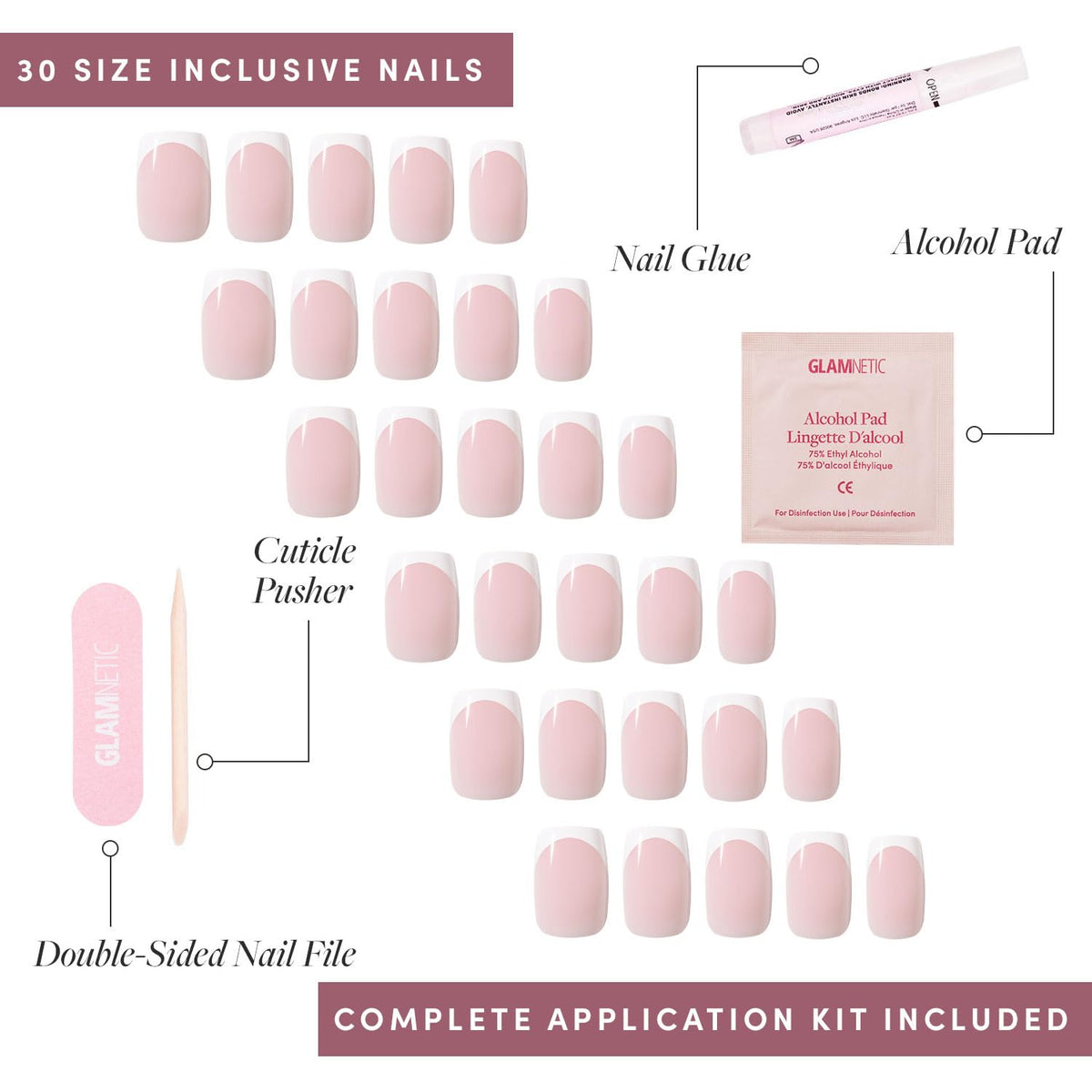 Glamnetic kit avec colle et lime à ongles