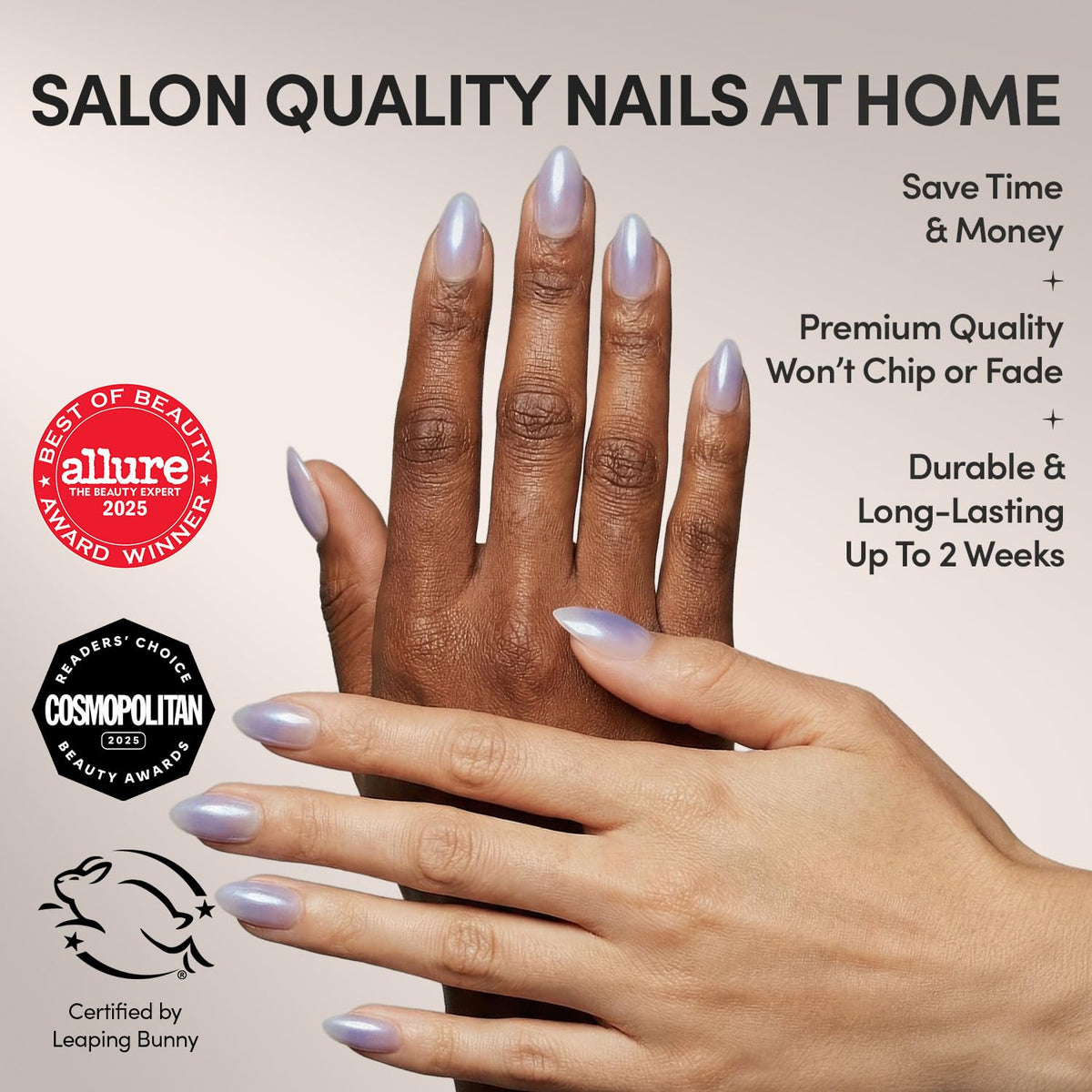 Glamnetic kit d'ongles avec colle et lime double face