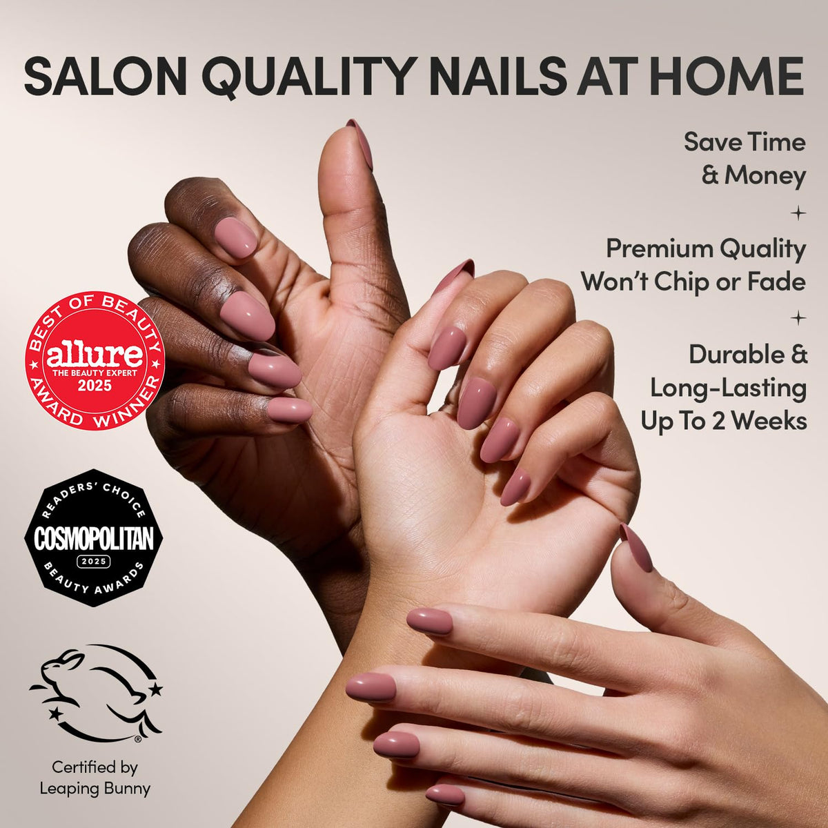 Glamnetic kit d'ongles press-on avec étui de rangement
