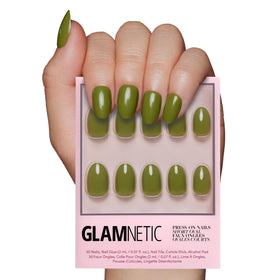 Glamnetic kit de faux ongles press-on courts ovales en vert mousse