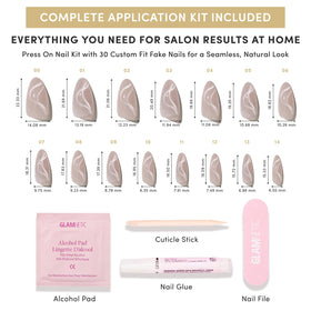 Glamnetic Ongles Postiches en forme d'amande avec kit complet