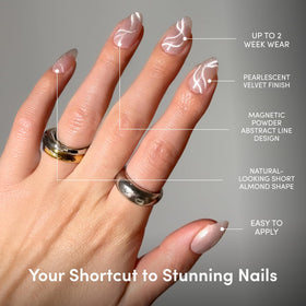 Glamnetic Ongles Postiches Velours Almonds Courts vue de près