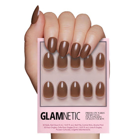 Glamnetic Ongles Pressés Bruns Ovales - vue avant