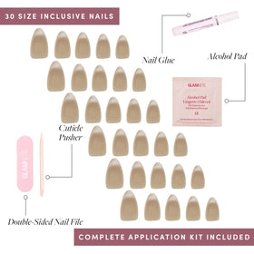 Glamnetic Press On Nails in different sizes laid out