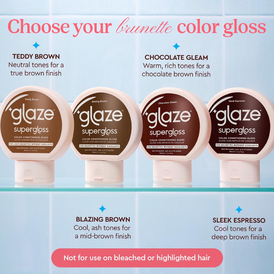 glaze Supergloss Color Conditioning Gloss sur cheveux bruns