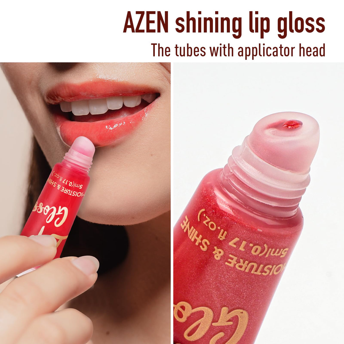 Gloss à lèvres AZEN avec vitamine E, détail du produit