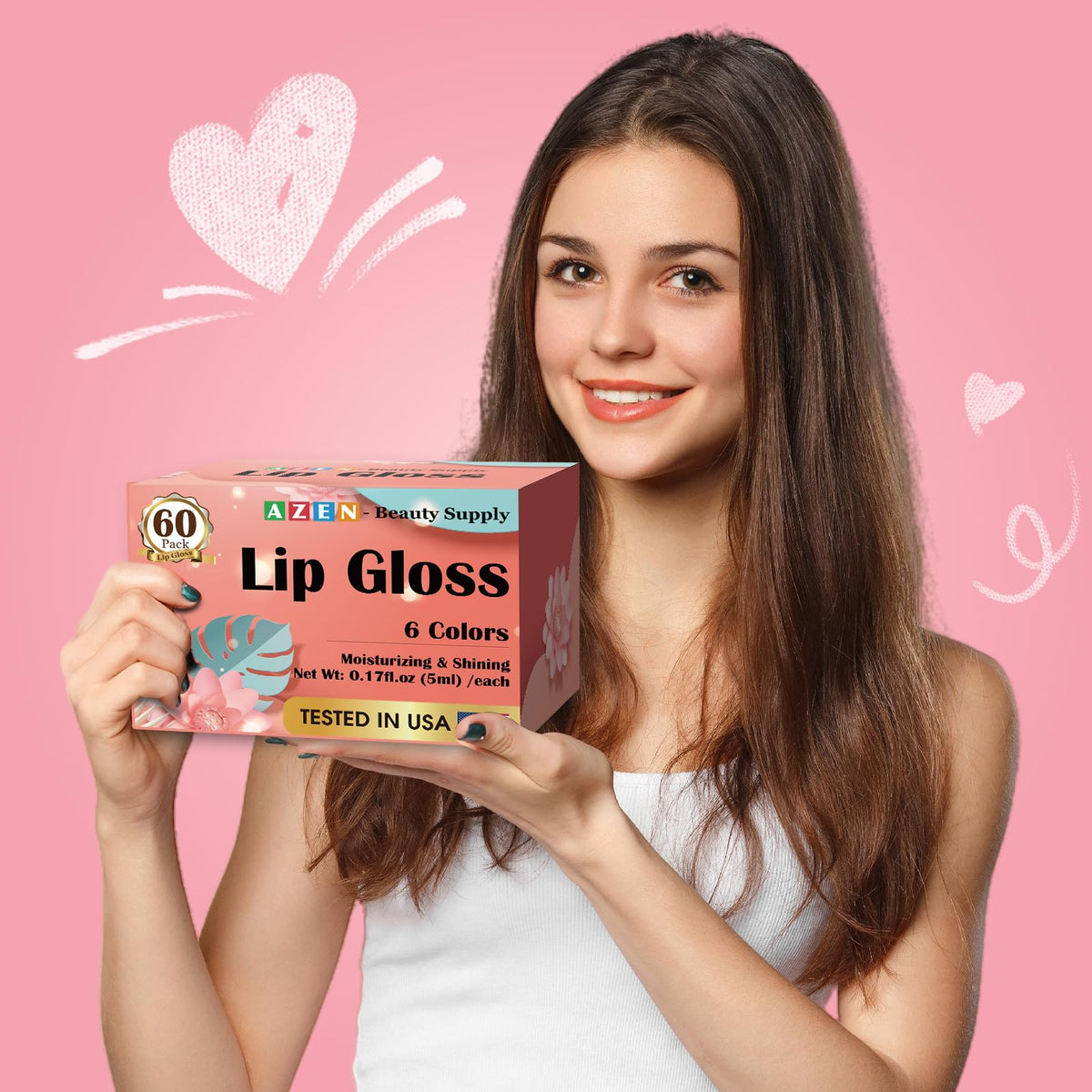 Gloss à lèvres AZEN en utilisation quotidienne
