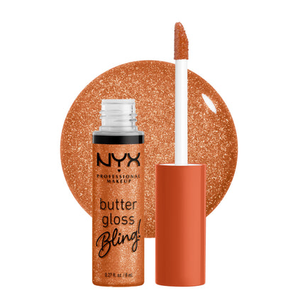 Gloss à Lèvres Bling Butter de NYX 15g vue avant avec finition brillante