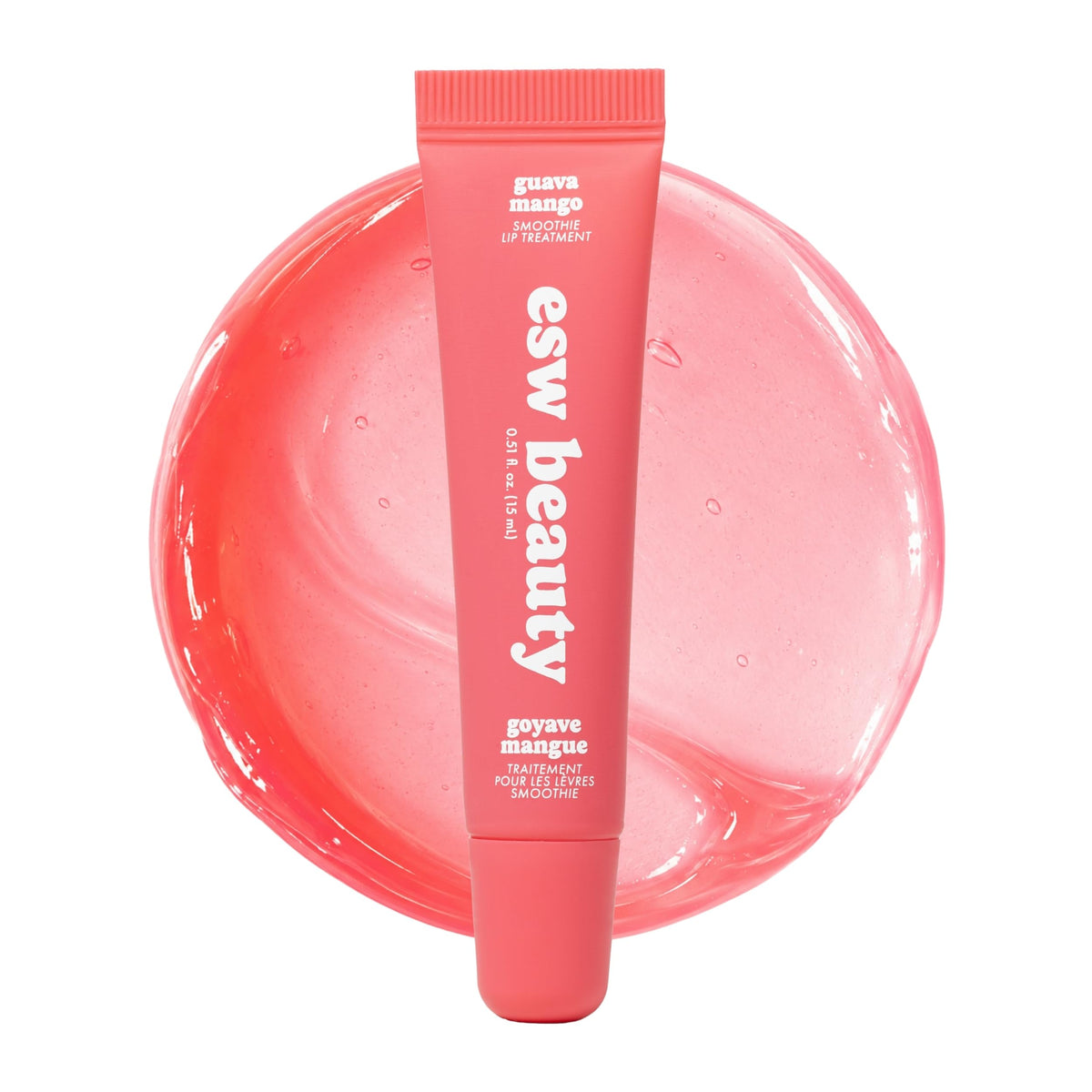 Gloss à lèvres Guava Mango ESW Beauty vue avant avec bouchon rose