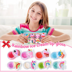 Gloss à lèvres Mebtmel en forme de cupcake, vue de près