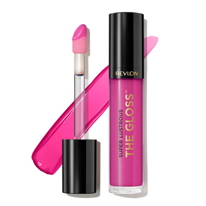 Gloss à lèvres REVLON 232 Pink Obsessed devant avec son applicateur