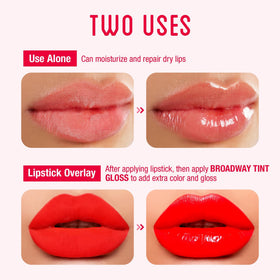 Gloss à lèvres Ruby Kisses appliqué sur les lèvres