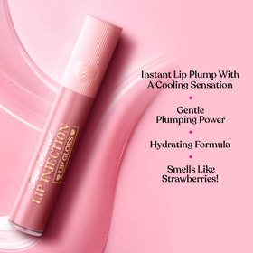 Gloss à lèvres Too Faced Lip Injection 0,2 Fl Oz sur une surface réfléchissante
