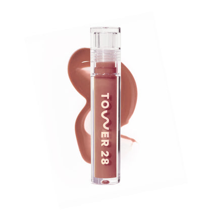 Gloss à lèvres Tower 28 ShineOn Jelly, couleur Cashew, vue de face