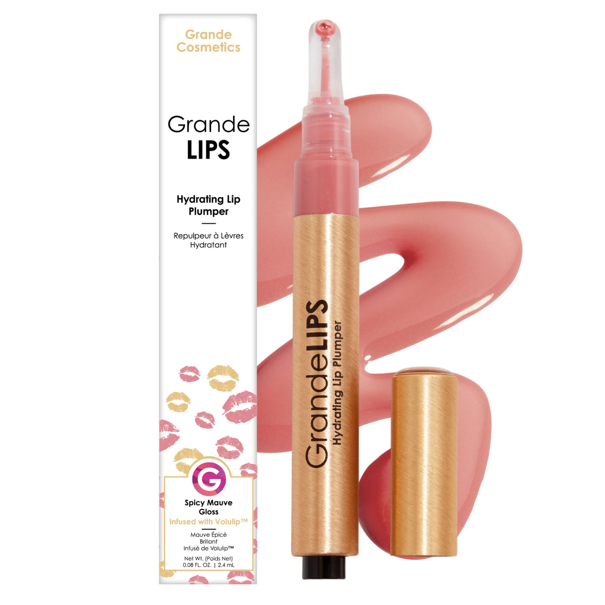 Gloss hydratant GrandeLIPS Mauve Épicé 27g vue avant