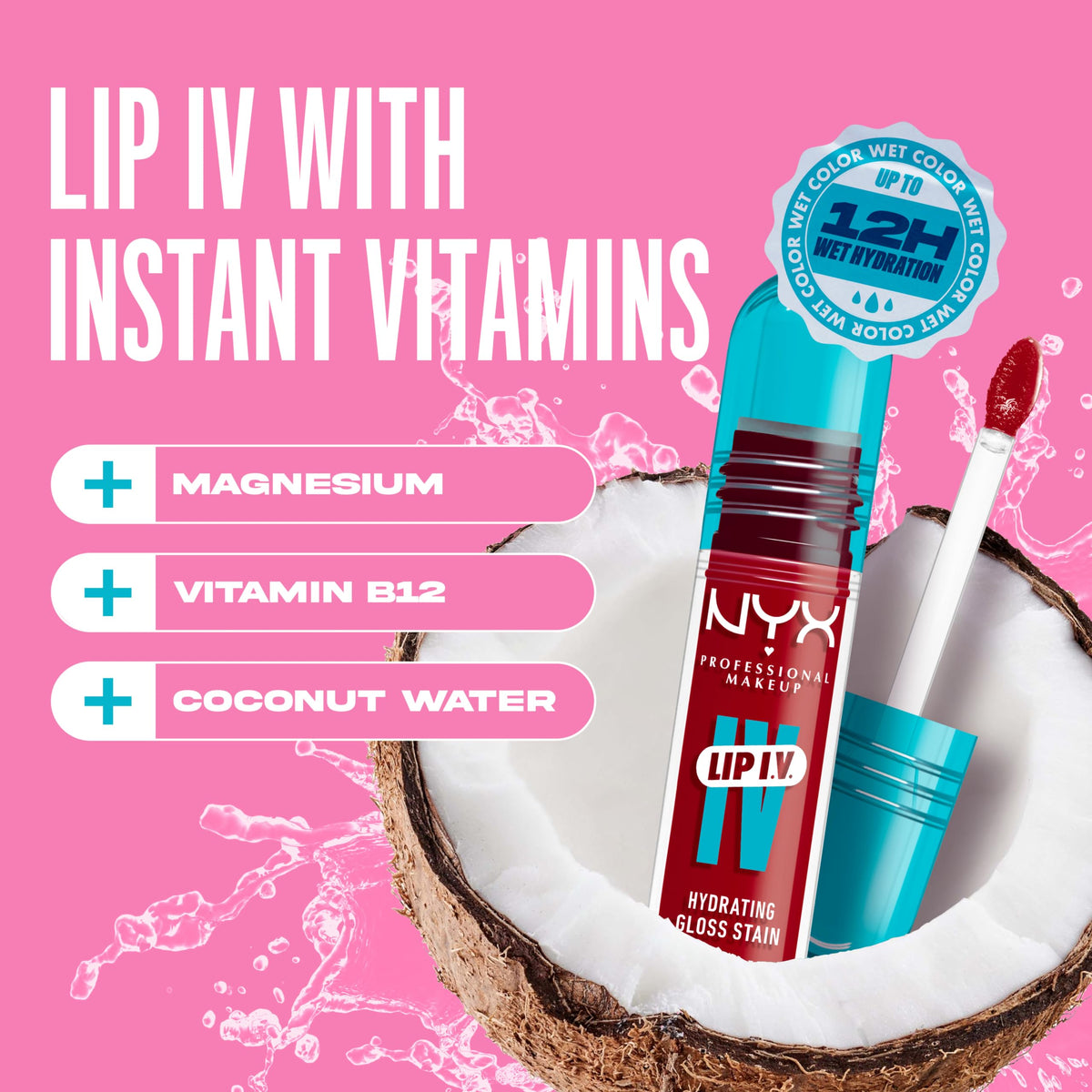 Gloss hydratant NYX sur fond blanc