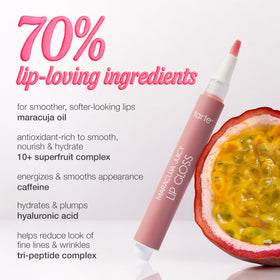 Gloss Tarte Maracuja sur des lèvres maquillées