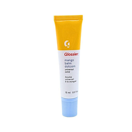 Glossier Balm Dotcom Baume à Lèvres Mango vue avant avec étiquette