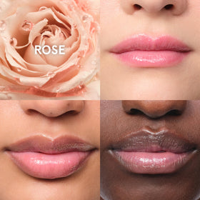 Glossier Balm Dotcom Rose Pink Tinte en main