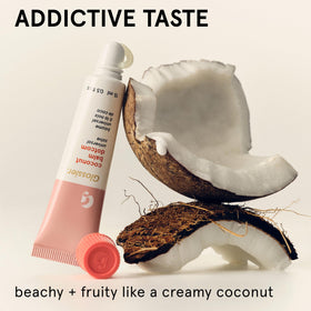Glossier Baume Balm Dotcom 18g avec étiquette sur fond blanc