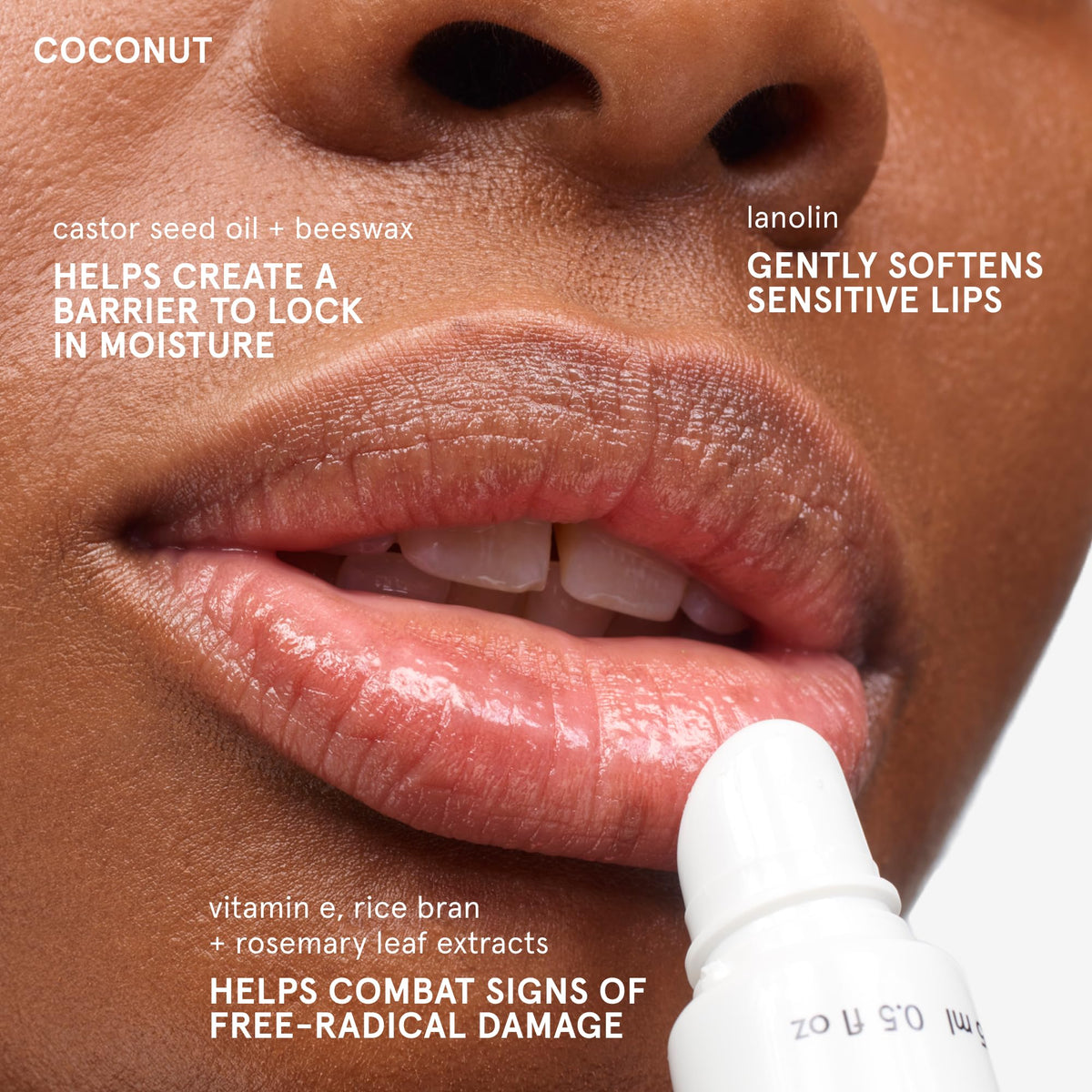 Glossier Baume Balm Dotcom application sur les lèvres