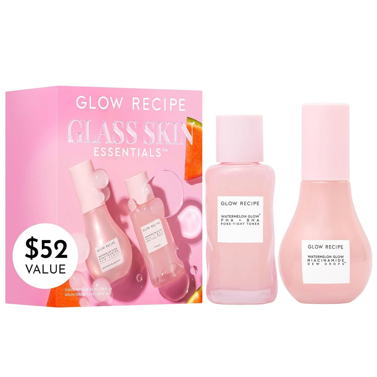 Glow Recipe Kit Essentiel de Soins Coréens avec sérum et tonique