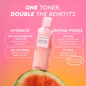 Glow Recipe Tonique PHA + BHA 150ml en utilisation avec coton