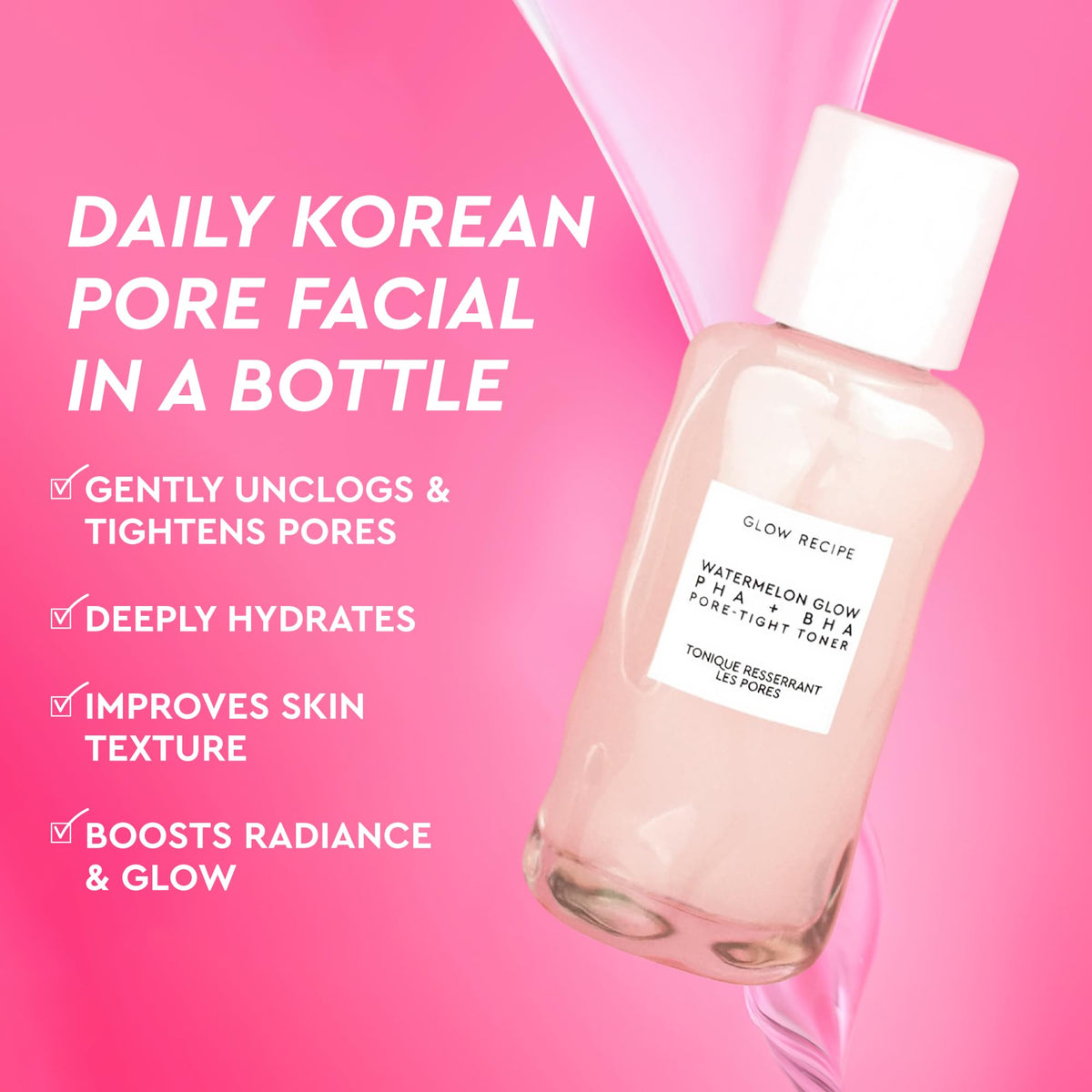 Glow Recipe Tonique PHA + BHA 40ml bouteille arrière