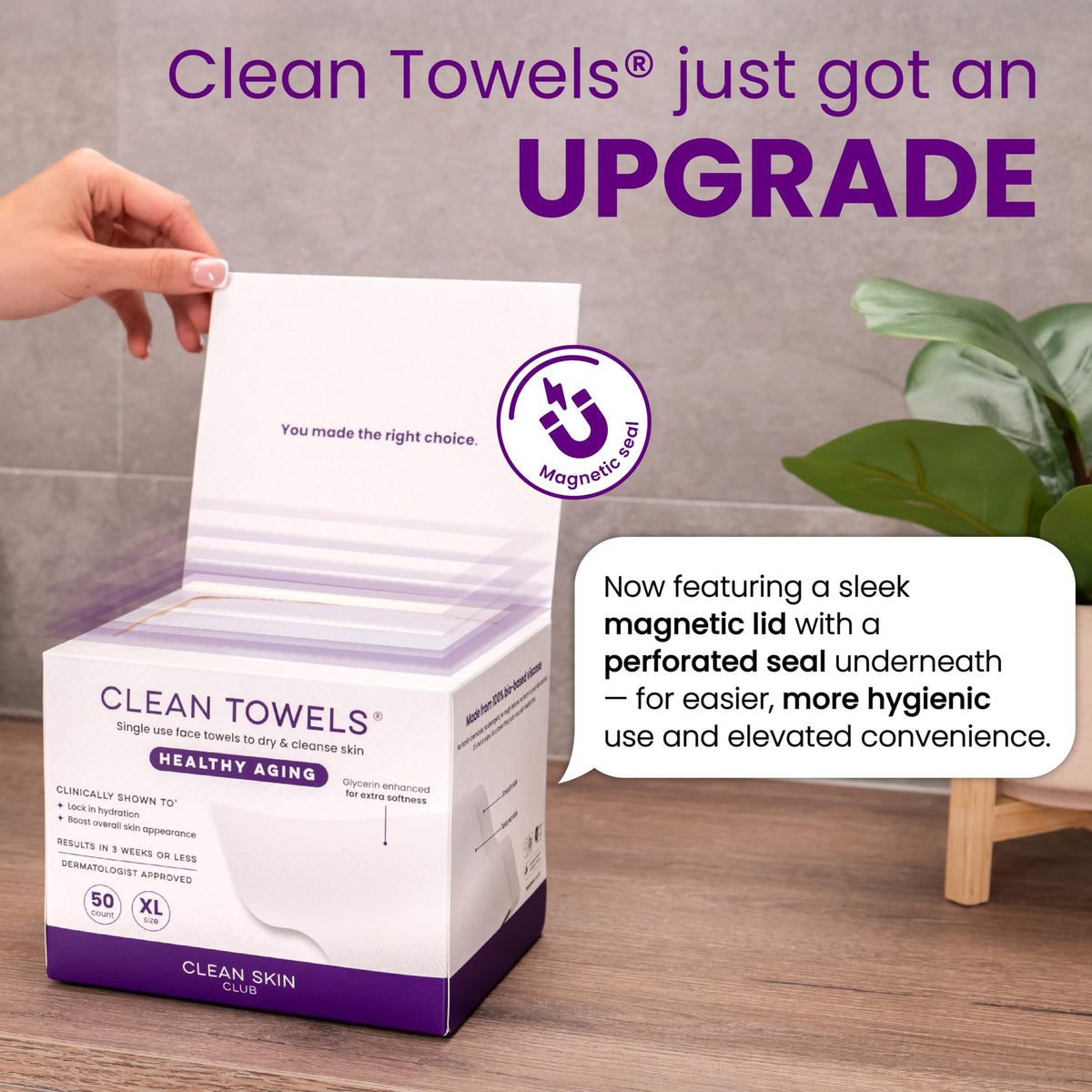 Glycérine dans les serviettes CLEAN SKIN CLUB, mise en avant