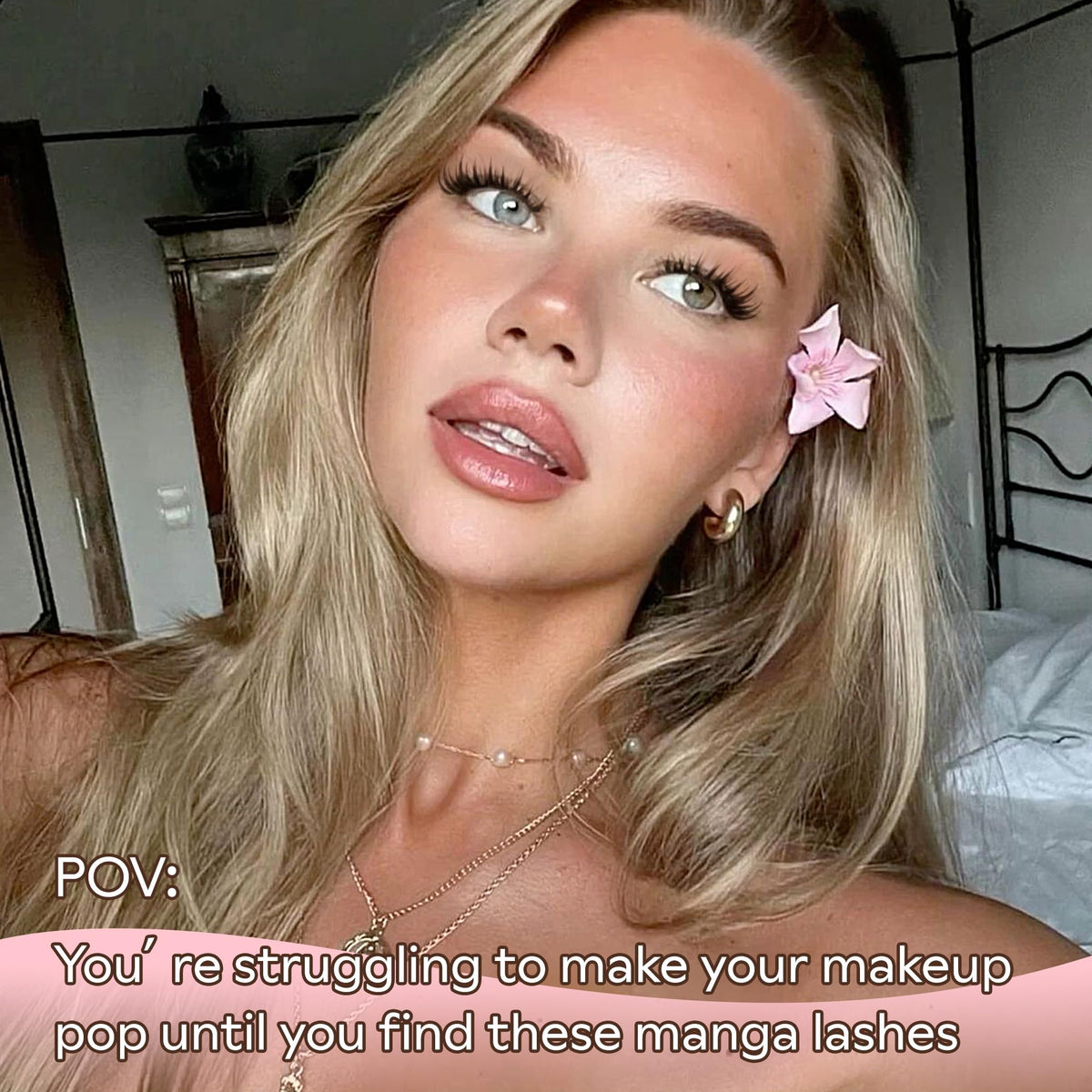 Goddvenus cils légers sur un modèle, affichant un look naturel