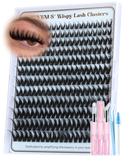 Goddvenus Kit de Cils Fluffy Wispy D Curl avec Colle Waterproof - Vue de face