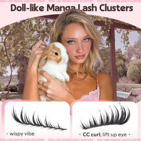 Goddvenus présentation des cils Manga Bunny avec un fond neutre
