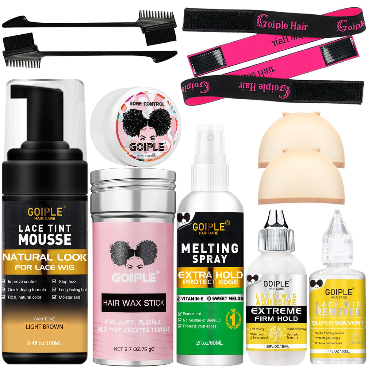 Goiple Mousse Teintée pour Perruques 3,4 fl oz vue de face