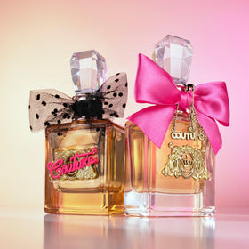 Gold Couture parfum sur un fond glamour