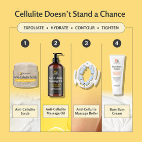 Gommage anti-cellulite M3 Naturals dans un environnement de salle de bain