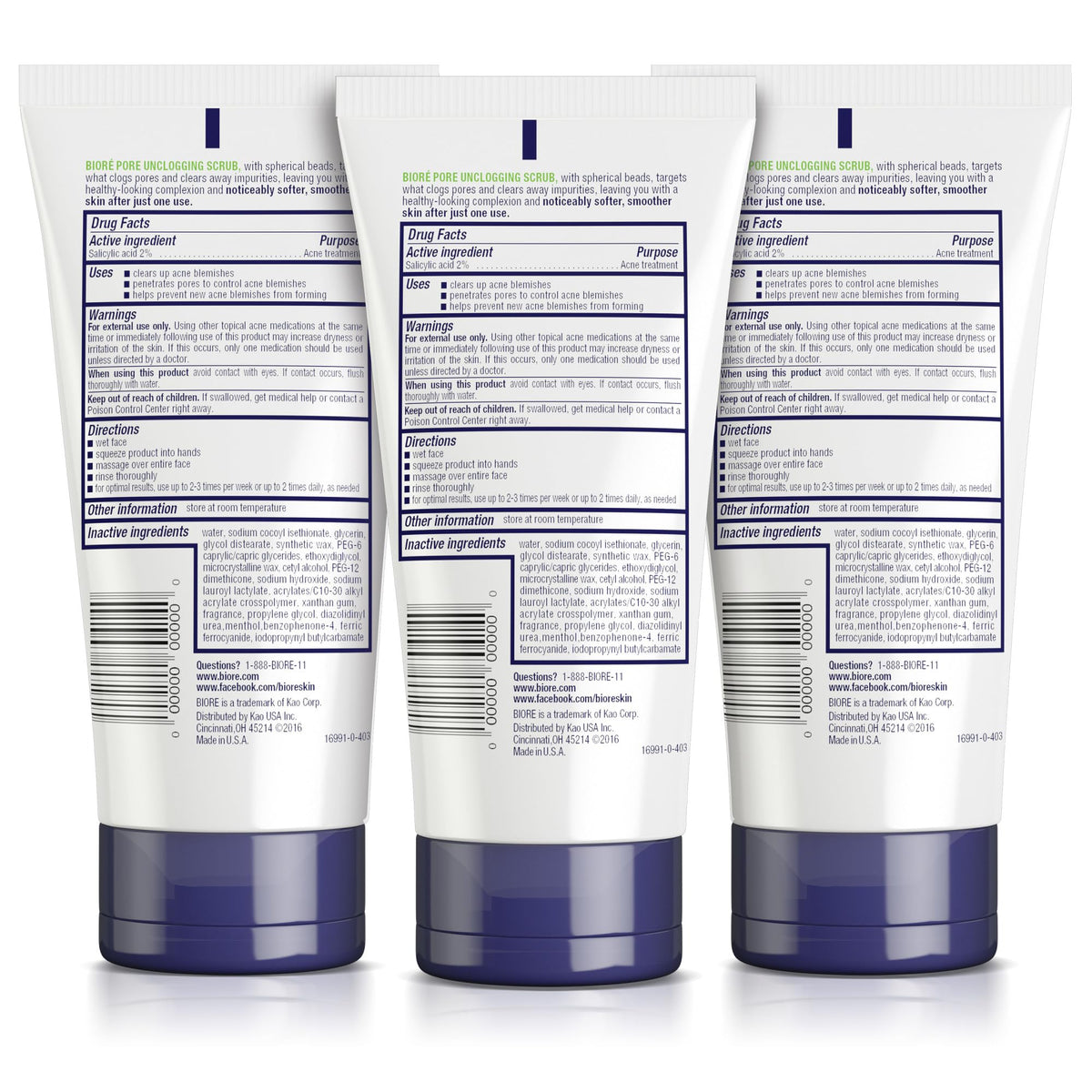 Gommage Bioré désobstruant pores ouvert avec perles exfoliantes