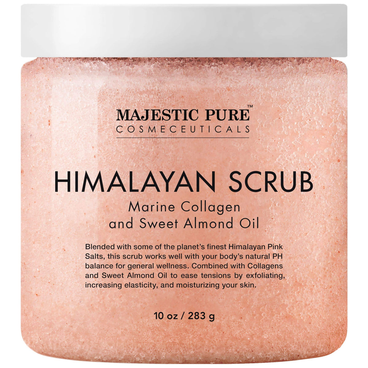 Gommage corporel au sel rose de l'Himalaya Majestic Pure, 431g vue avant